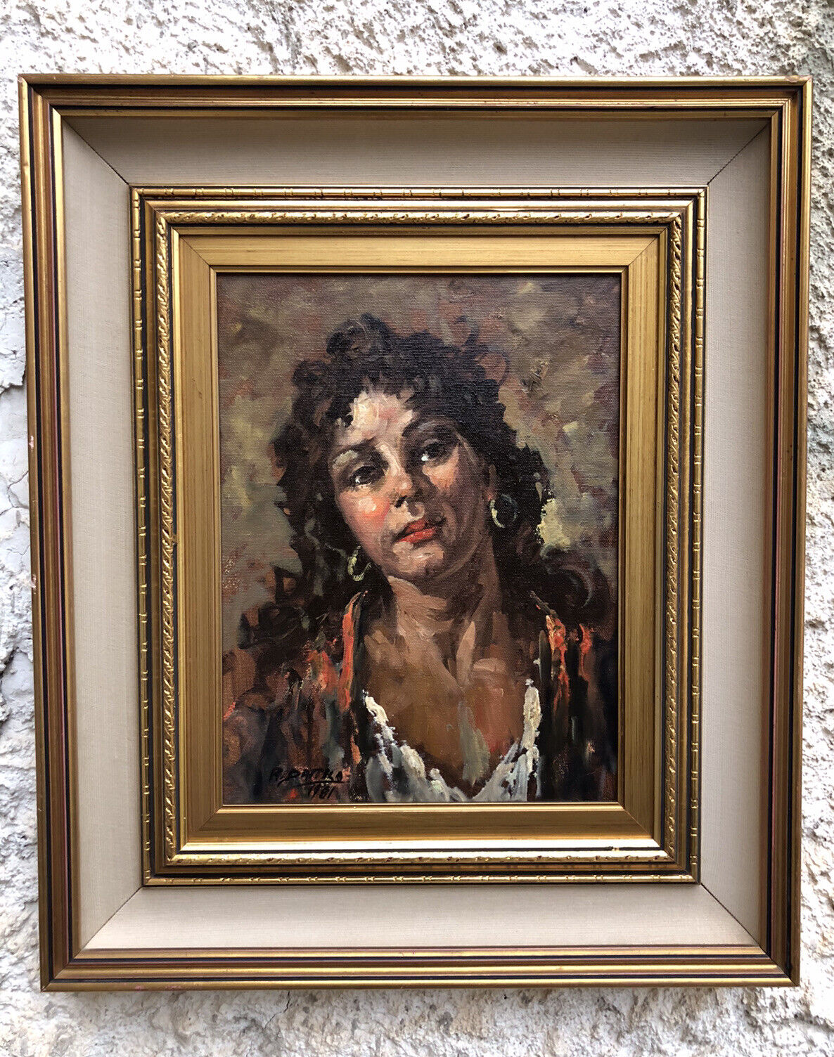 Quadro vintage -Figura Donna- dipinto a olio su tela