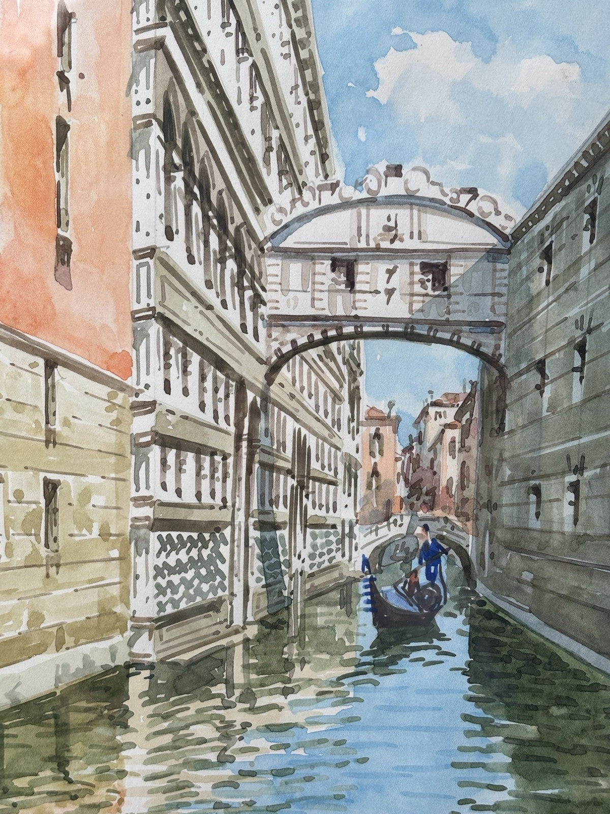 Quadro -Marina Di Venezia- Tosi ?? acquerello su carta