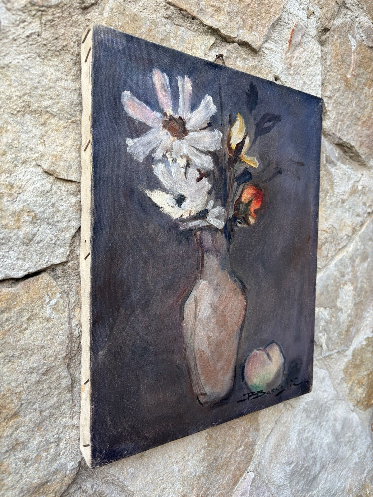 Quadro -Vaso Con Fiori- Raffaele Barscigliè dipinto a olio su tela