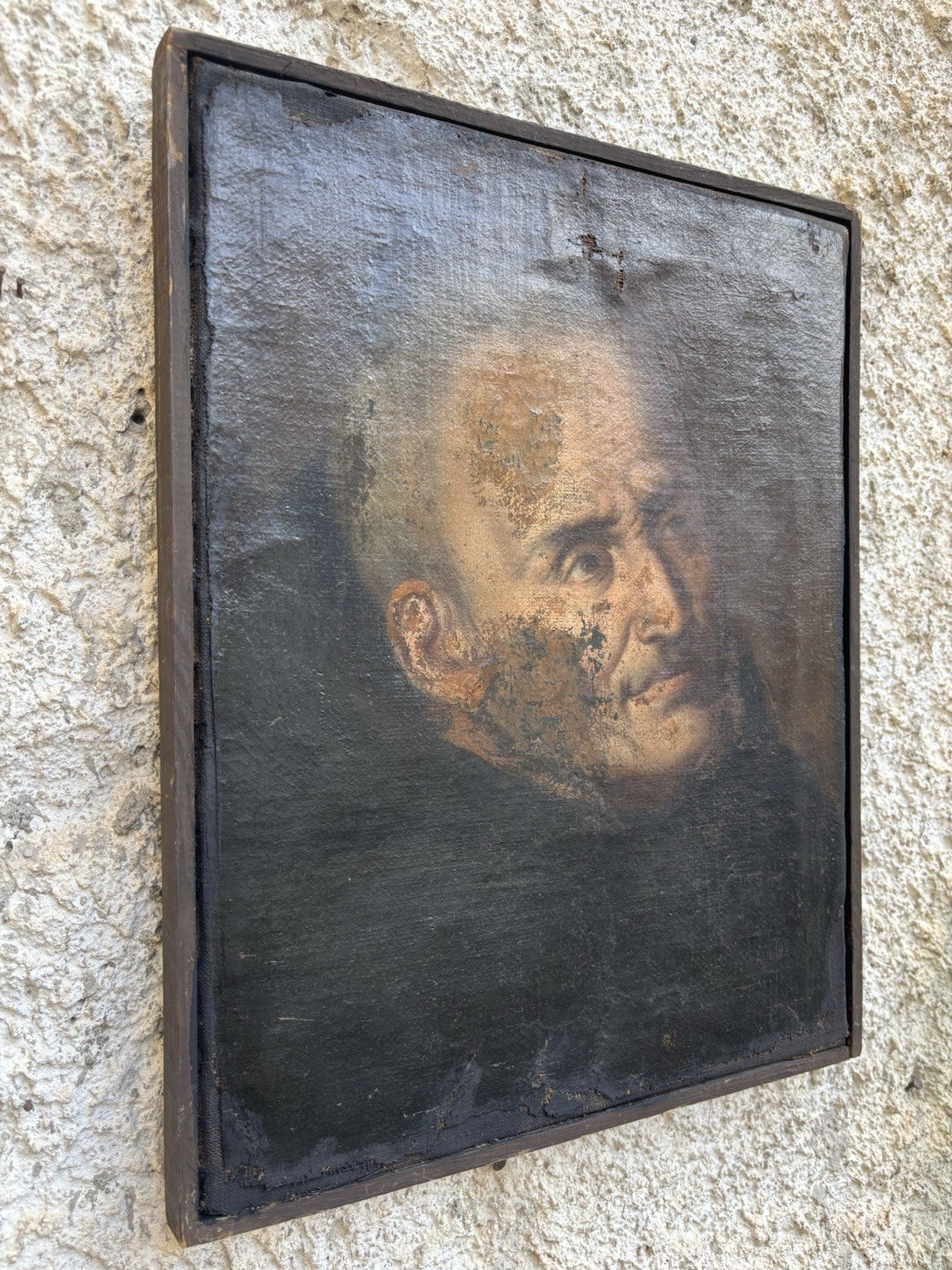 Quadro antico -Busto Di Uomo- dipinto a olio su tela