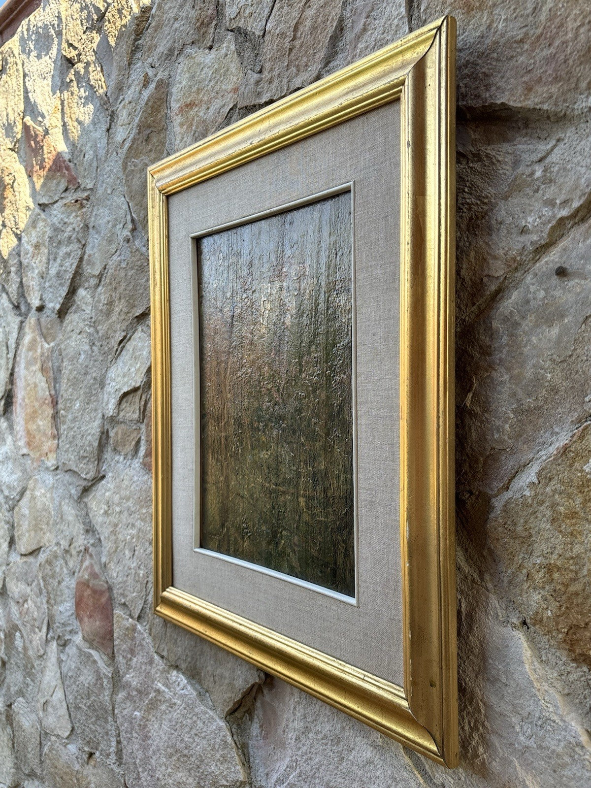 Quadro antico -Paesaggio- Gennaro Villani dipinto a olio su tavoletta