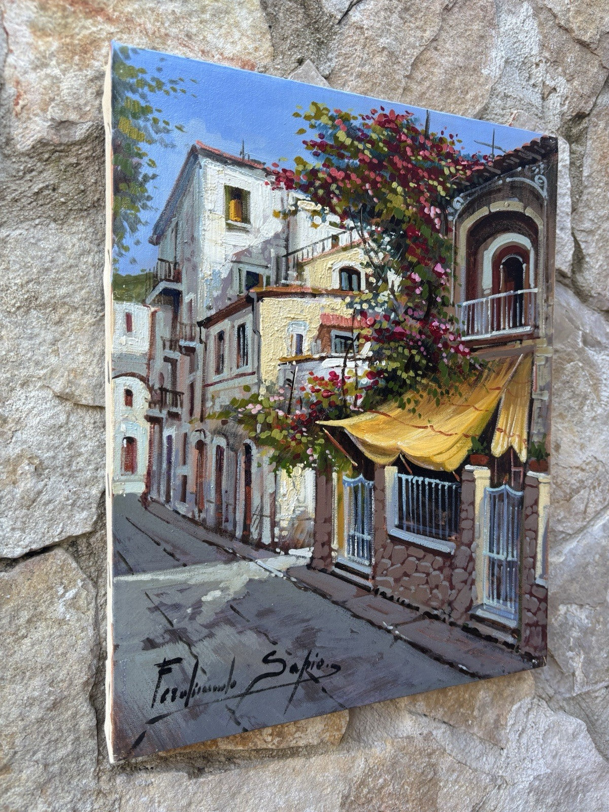 Quadro -Ischia, Lacco Ameno- Ferdinando Sapio dipinto a olio su tela