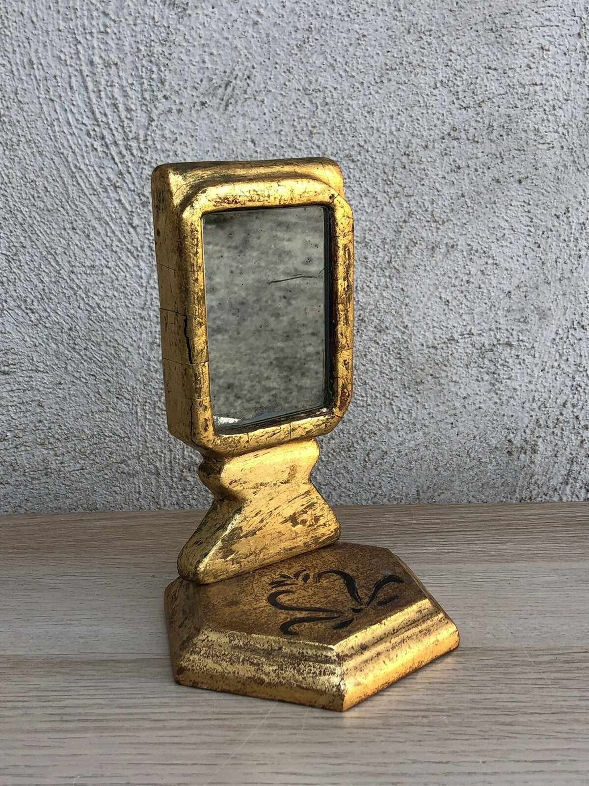 Specchio Vintage Da Tavolo In Legno Stile Fiorentino