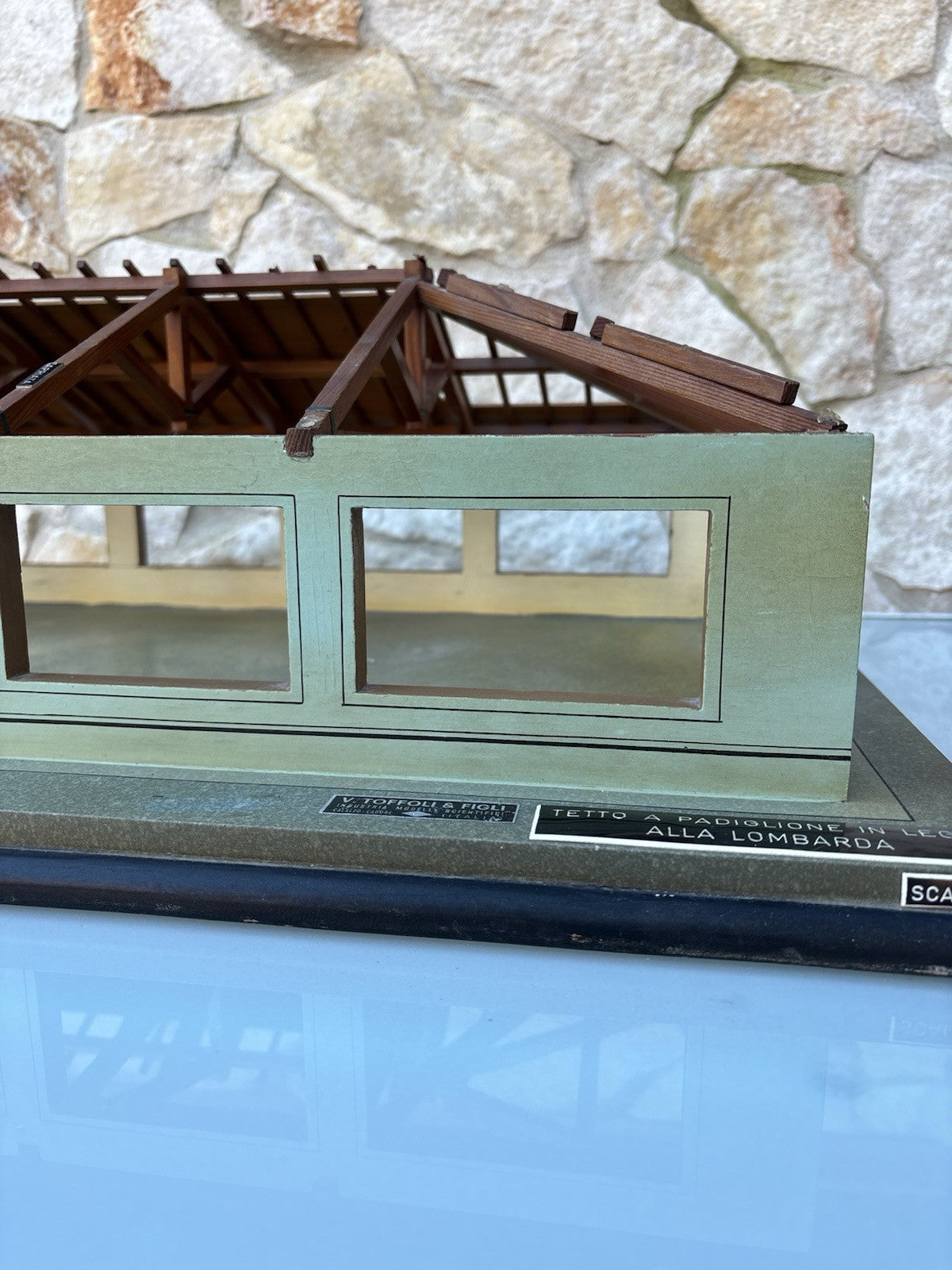 Modello Architettonico Vintage In Legno- V.Toffoli E Figli