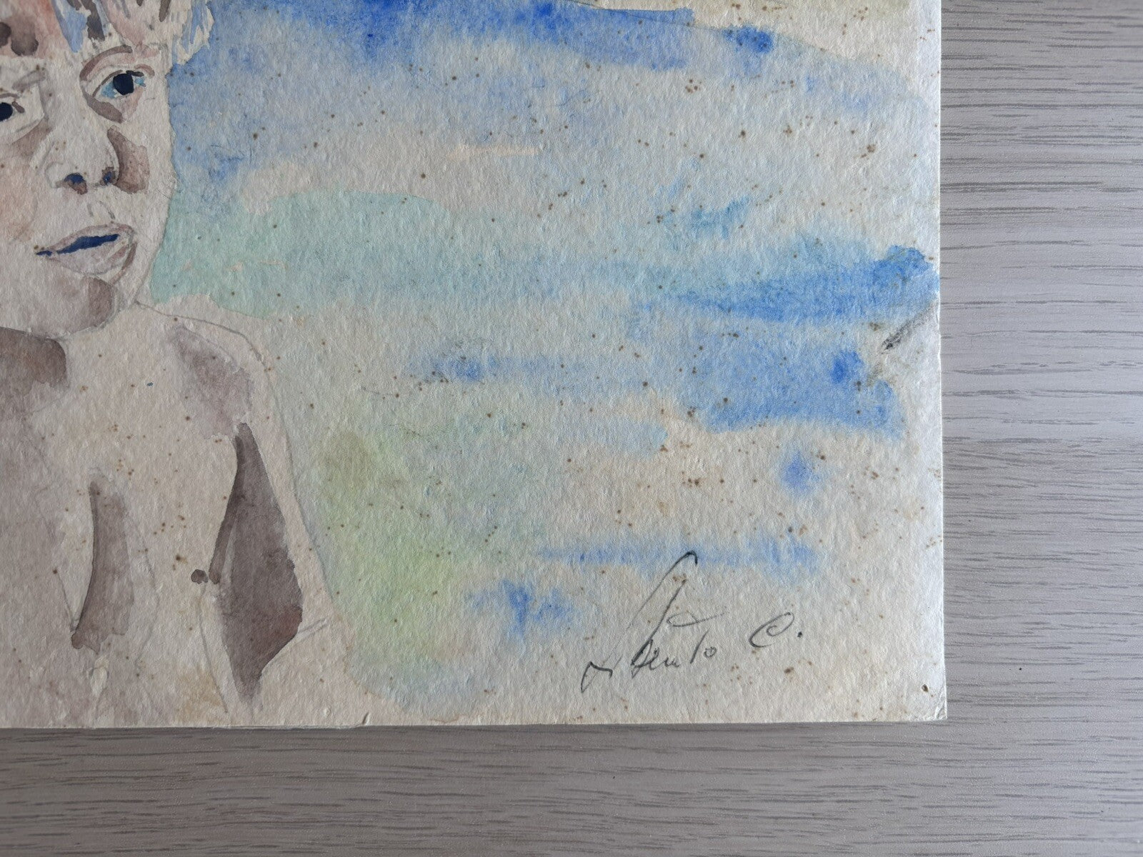 Quadro -Figura Bambino- acquerello su carta