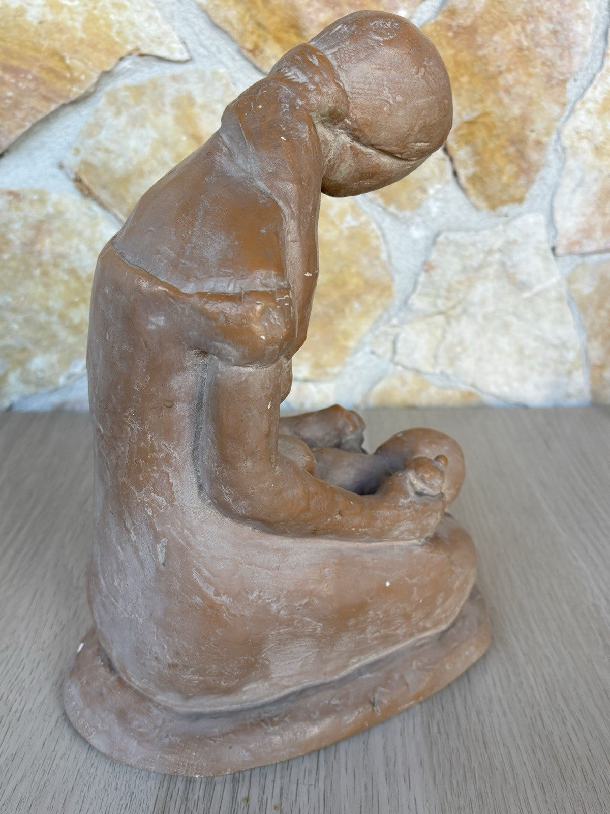 Scultura Vintage Maternità In Ceramica