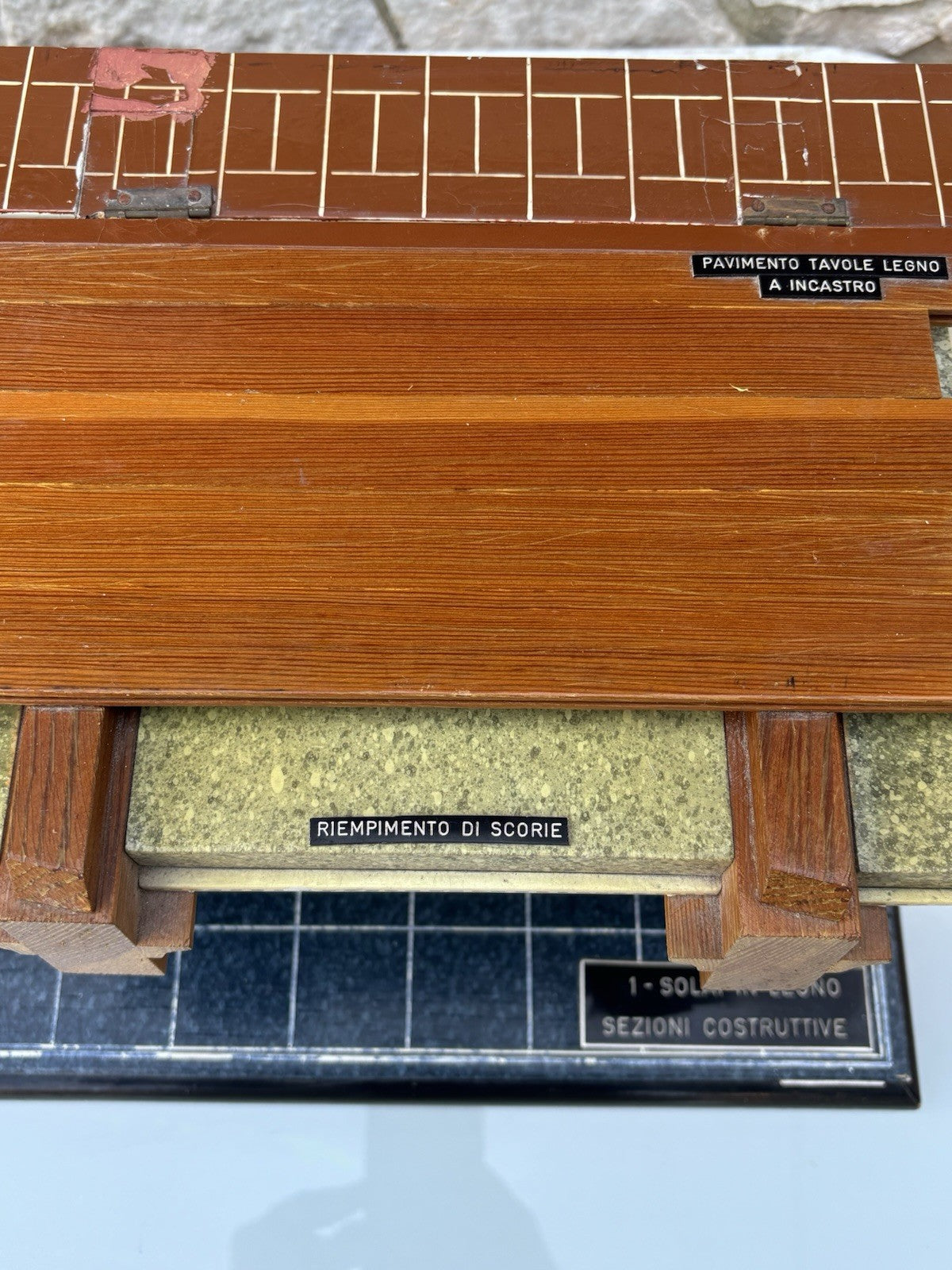 Modello Architettonico E Didattico Vintage In Legno-Toffoli E Figli-