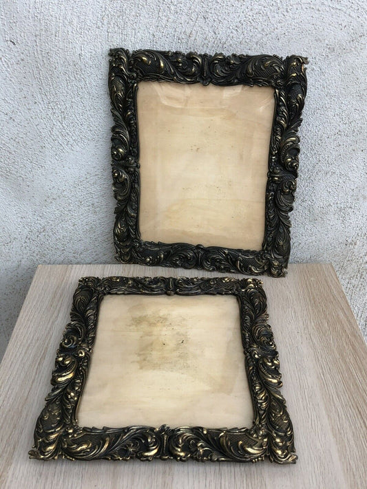Coppia Di Cornici Vintage Per Foto/quadro In Ottone