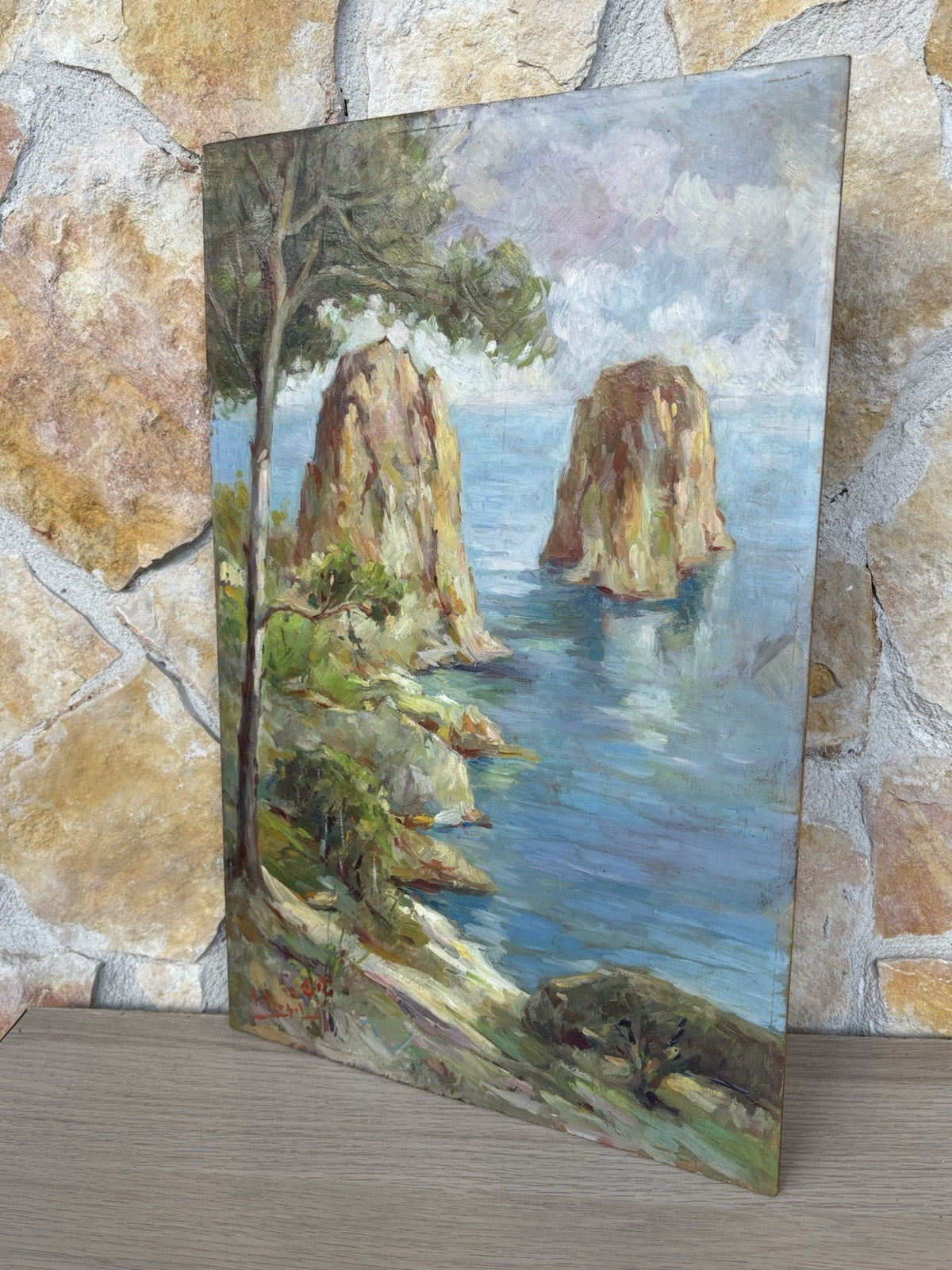 Quadro -Capri- dipinto a olio su tavoletta