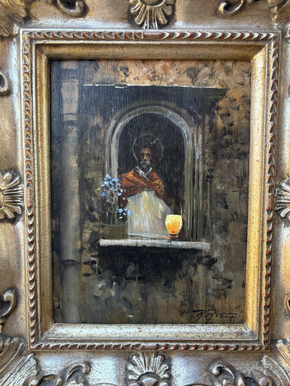 Quadro -O’Santo- Raimondo Roberti- dipinto a olio su tavola
