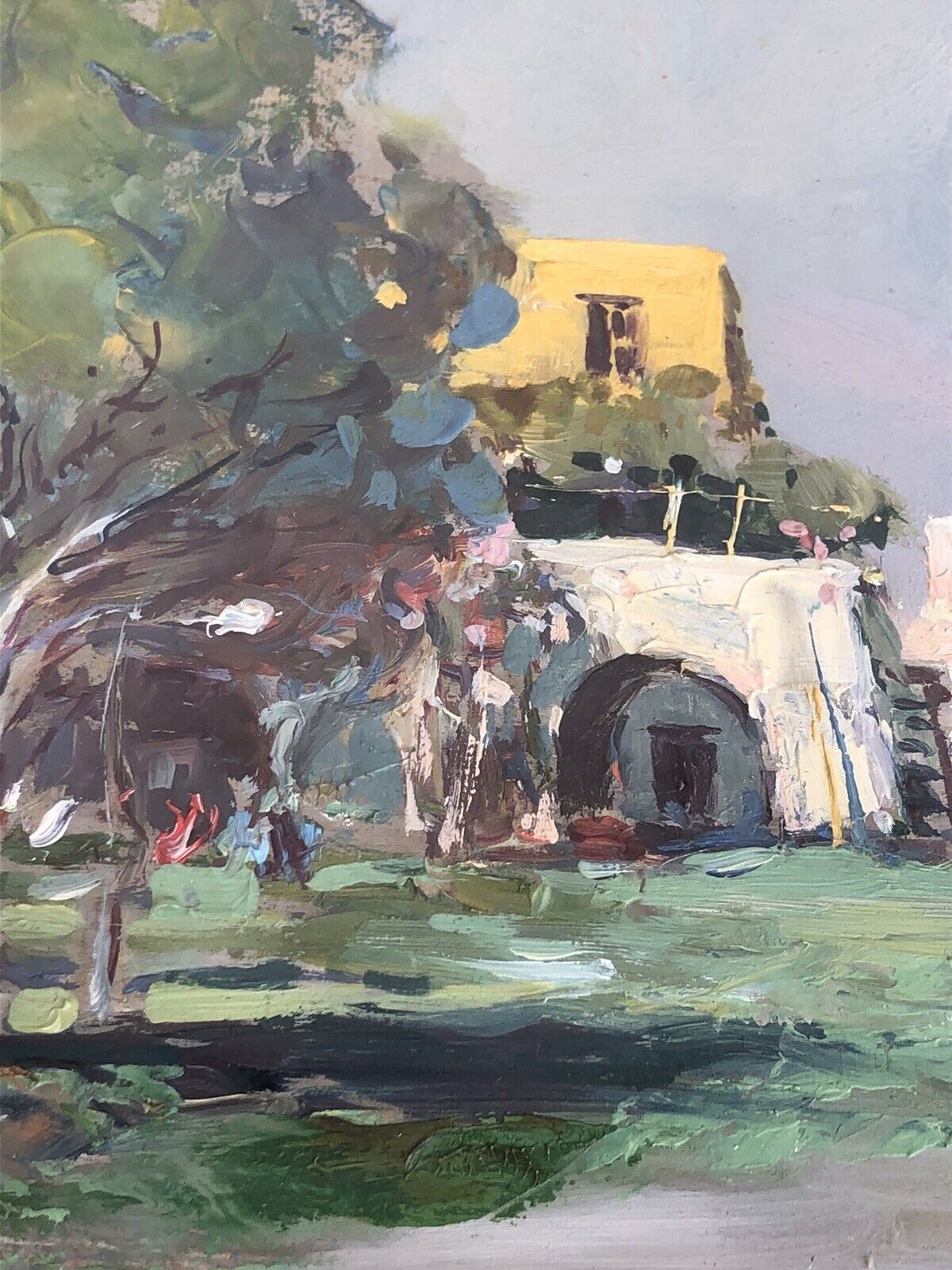 Quadro vintage -Paesaggio- dipinto a olio su tavoletta