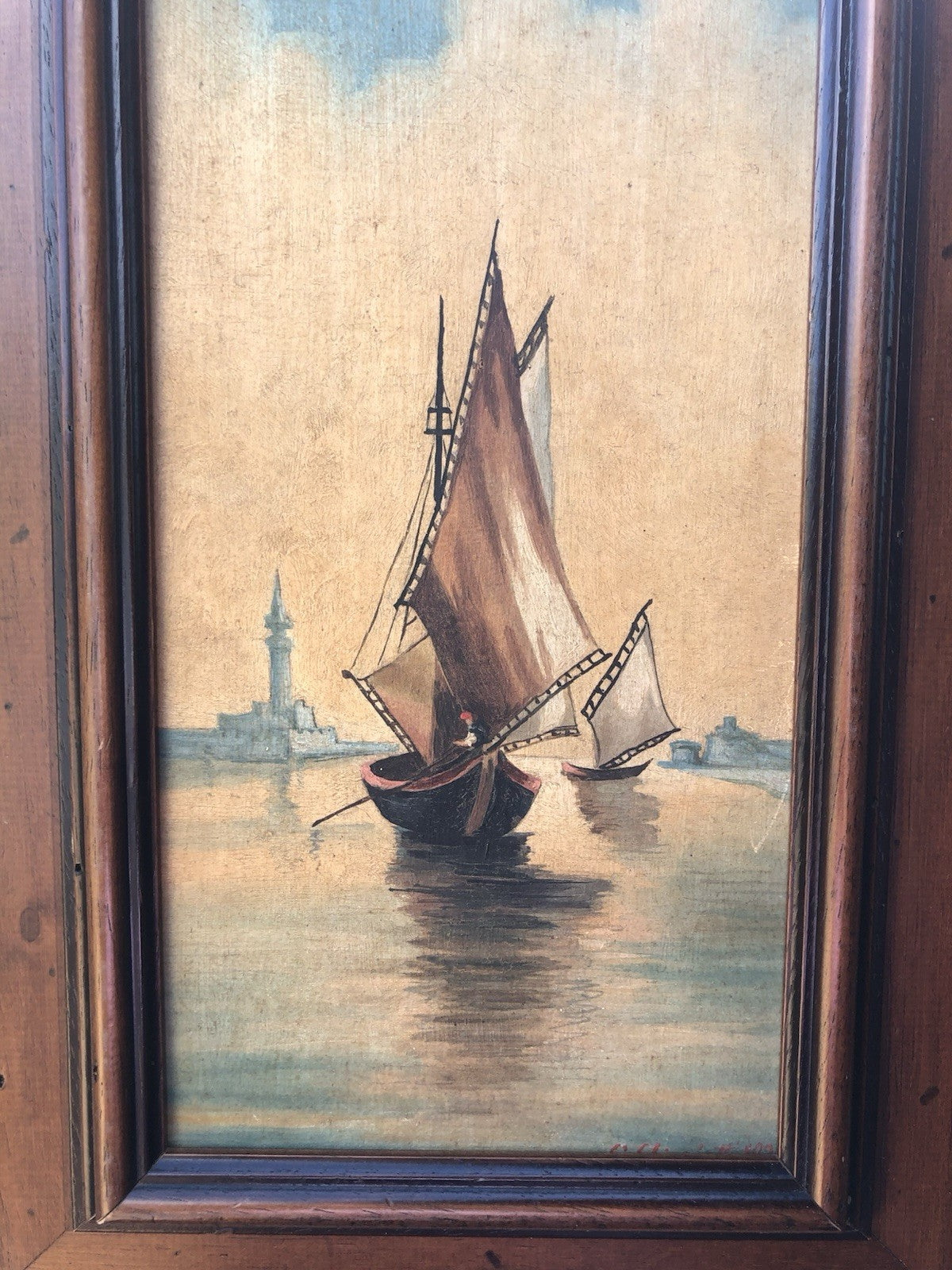 Quadro antico -Marina Di Venezia- dipinto a olio