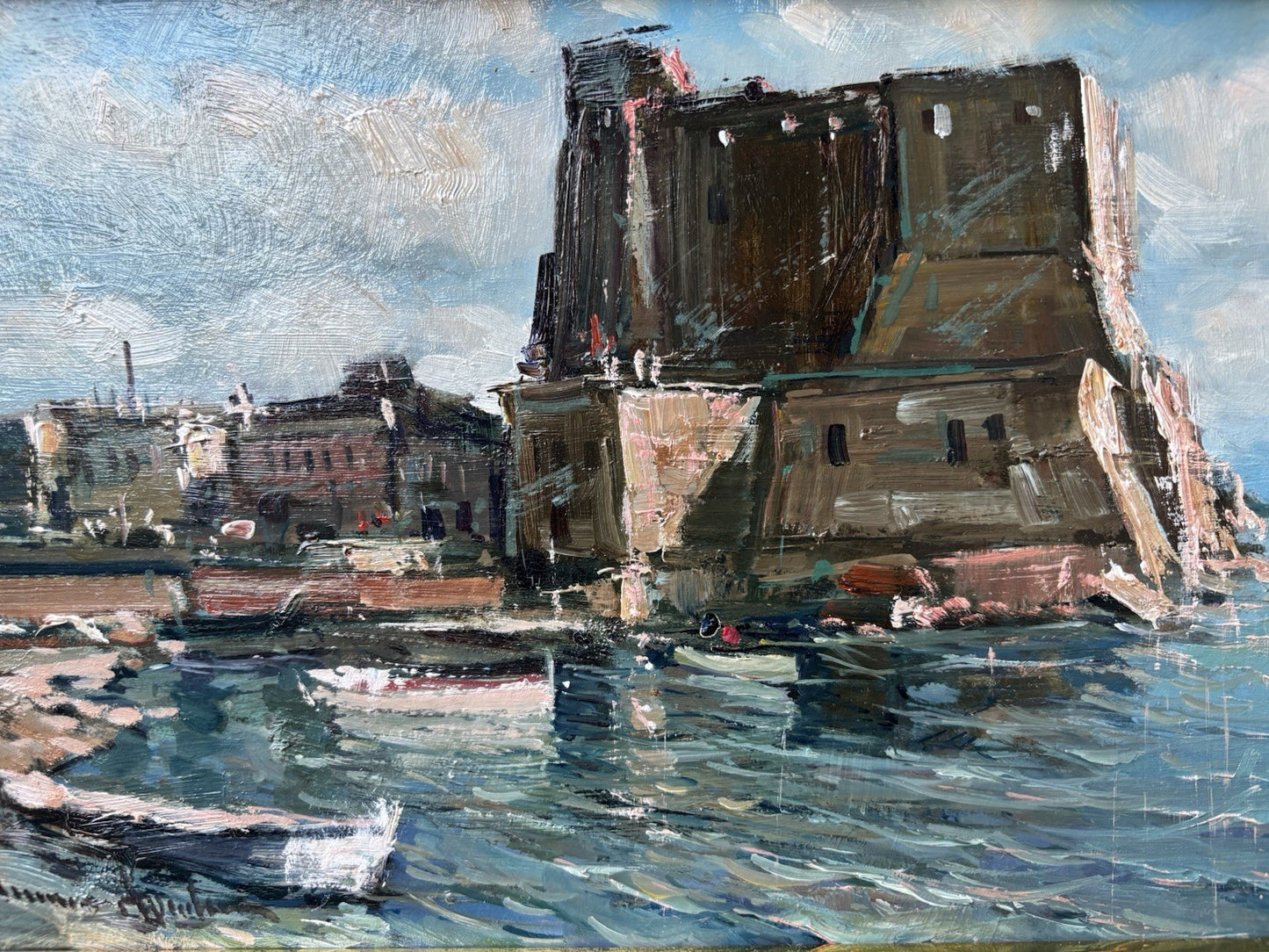 Quadro -Castel Dell’Ovo- Vincenzo Aprile dipinto a olio