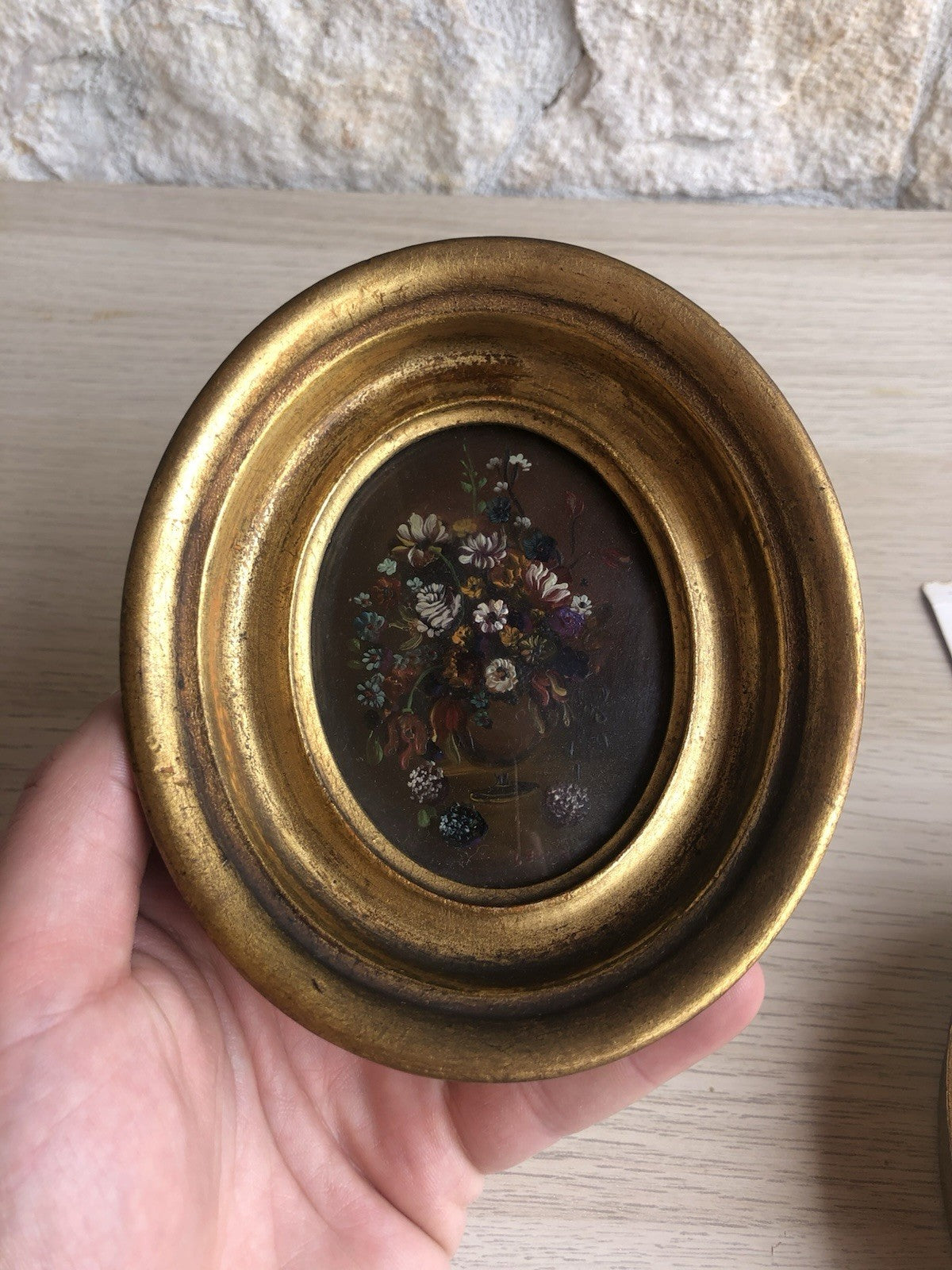 Coppia Di Quadri Vintage Con Fiori Dipinti