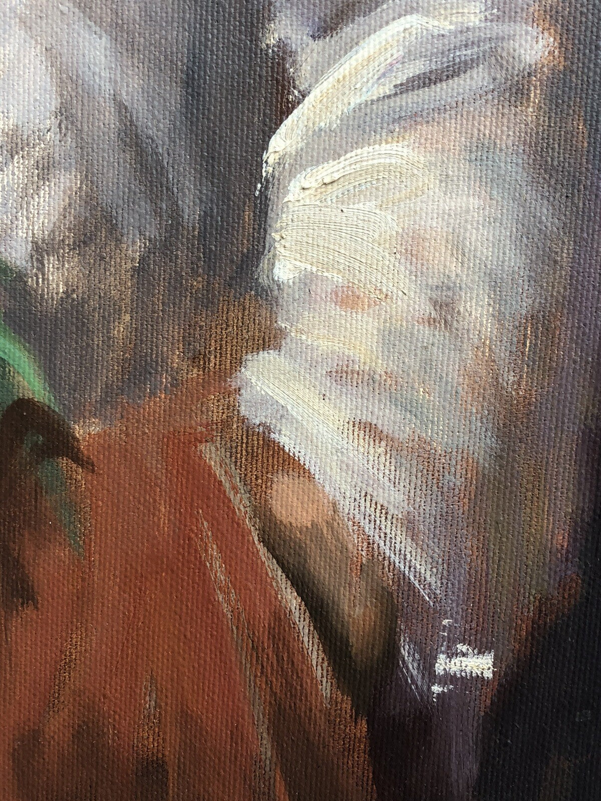 Quadro vintage -Contadino Con Uva- dipinto a olio su tela