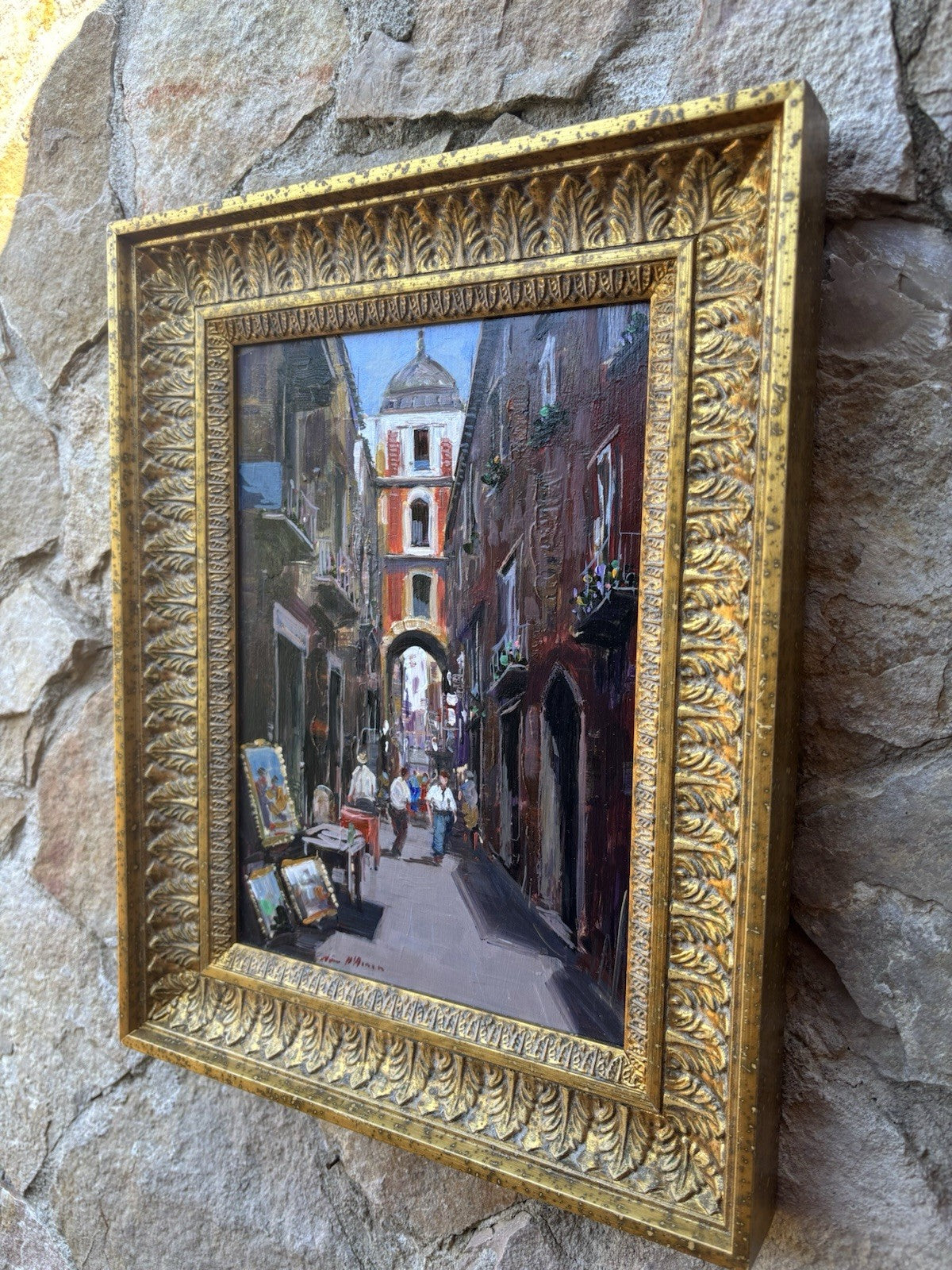 Quadro -Vicolo Di Napoli- Nino D’Amore- dipinto a olio