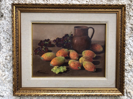 Quadro vintage -Natura Morta- dipinto a olio su tela