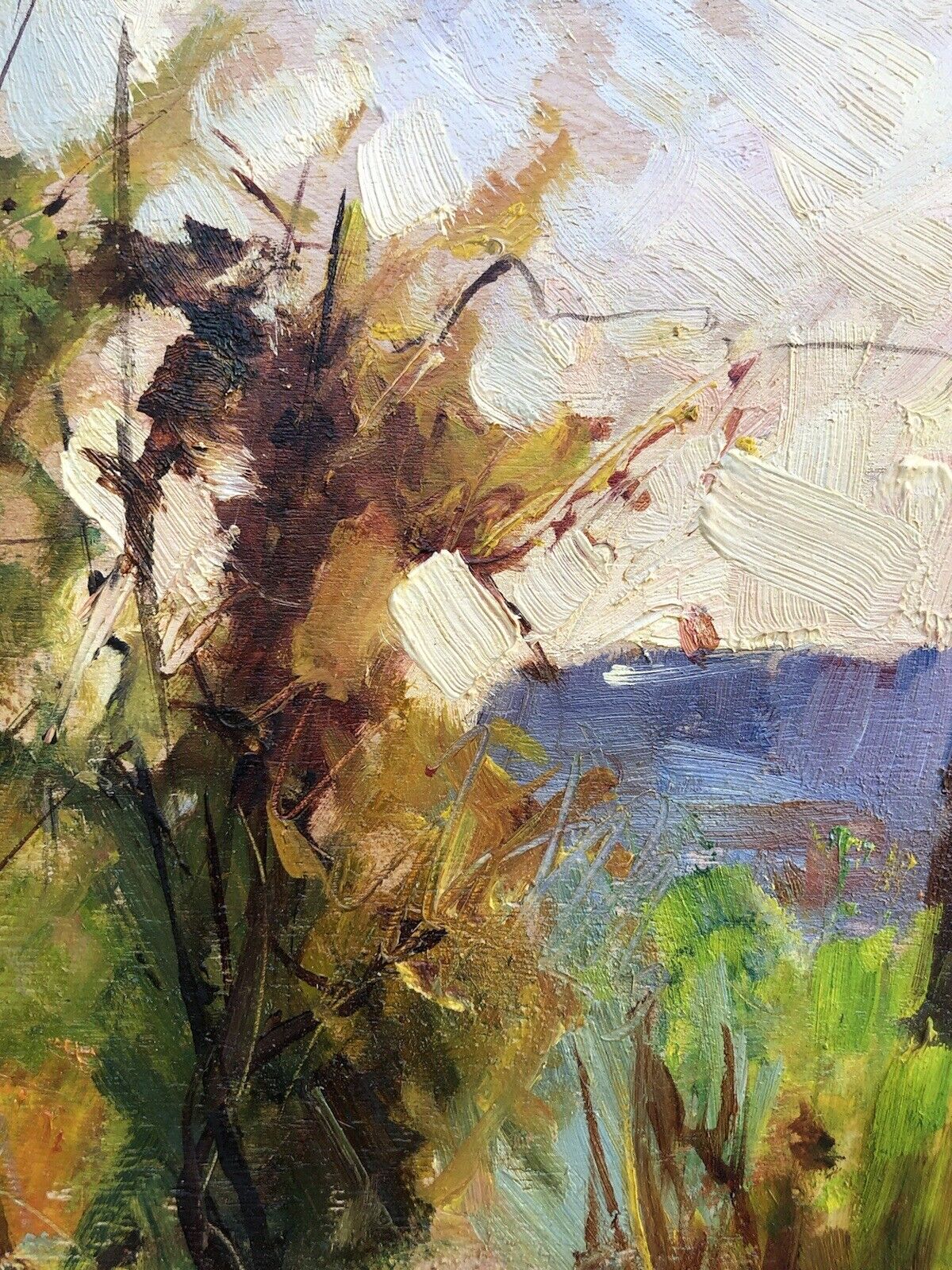 Quadro vintage -Paesaggio- dipinto a olio su tavoletta