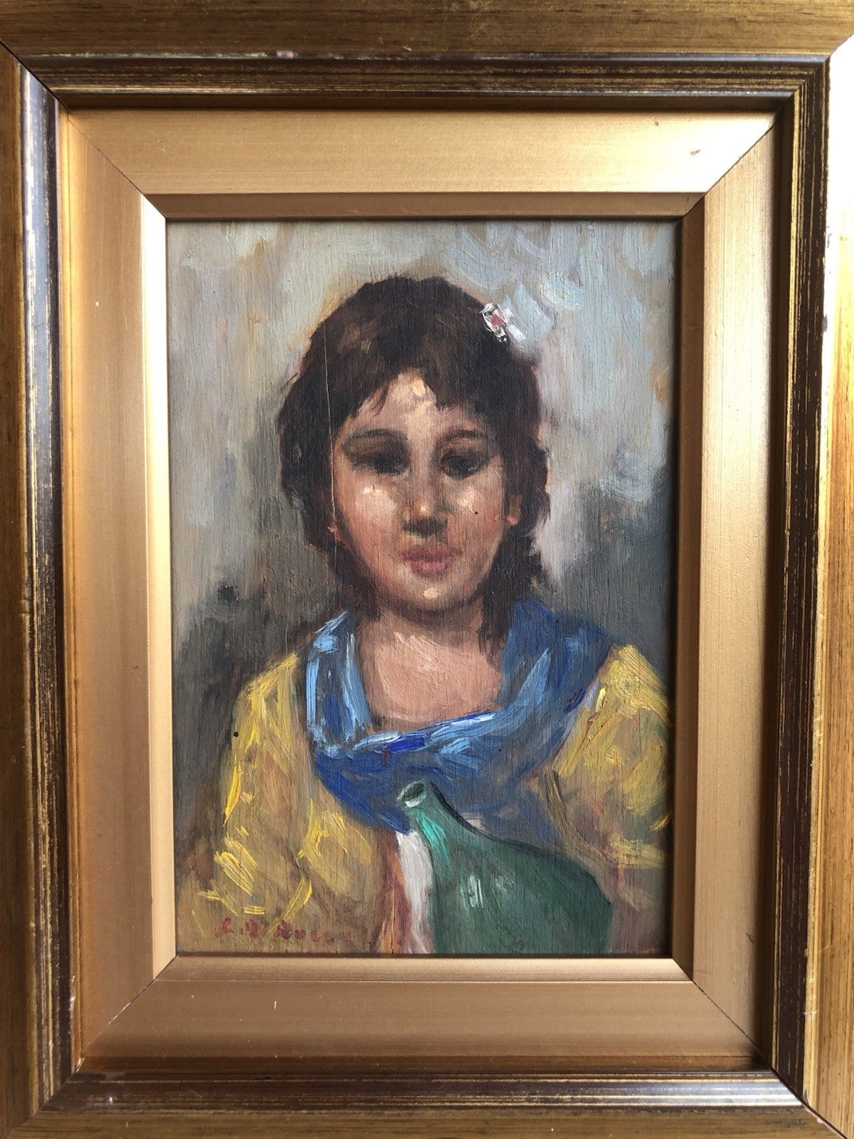 Quadro -Figura Di Donna- dipinto a olio su tavoletta