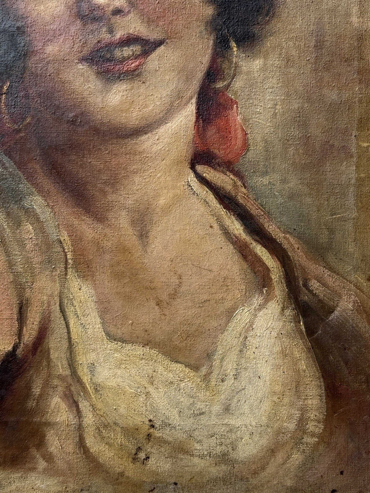 Quadro antico -Figura Di Donna- dipinto a olio su tela