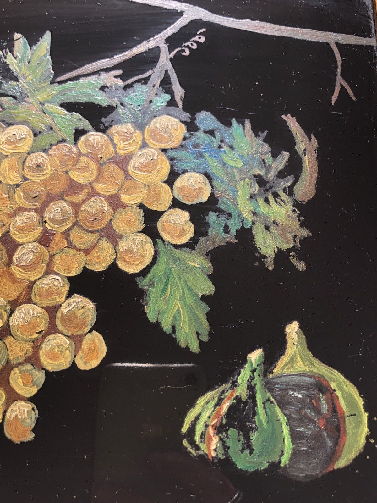 Quadro vintage mattonella dipinta a olio su ceramica F.Marazzi Sassuolo
