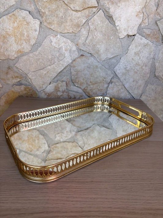 Vassoio Vintage Anni ‘60 MB Made In Italy In Metallo Con Specchio Interno