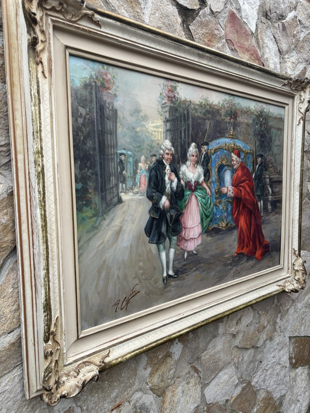 Quadro -Figure Di Nobili- Roberto Cajati dipinto a olio su tela