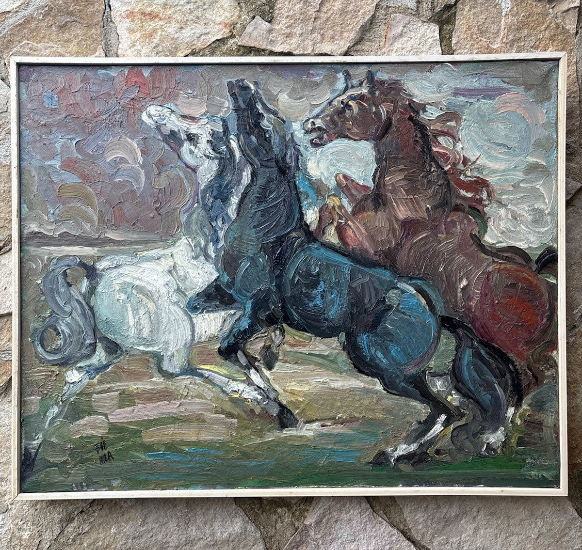 Quadro -Cavalli- Fienga- dipinto a olio su tela