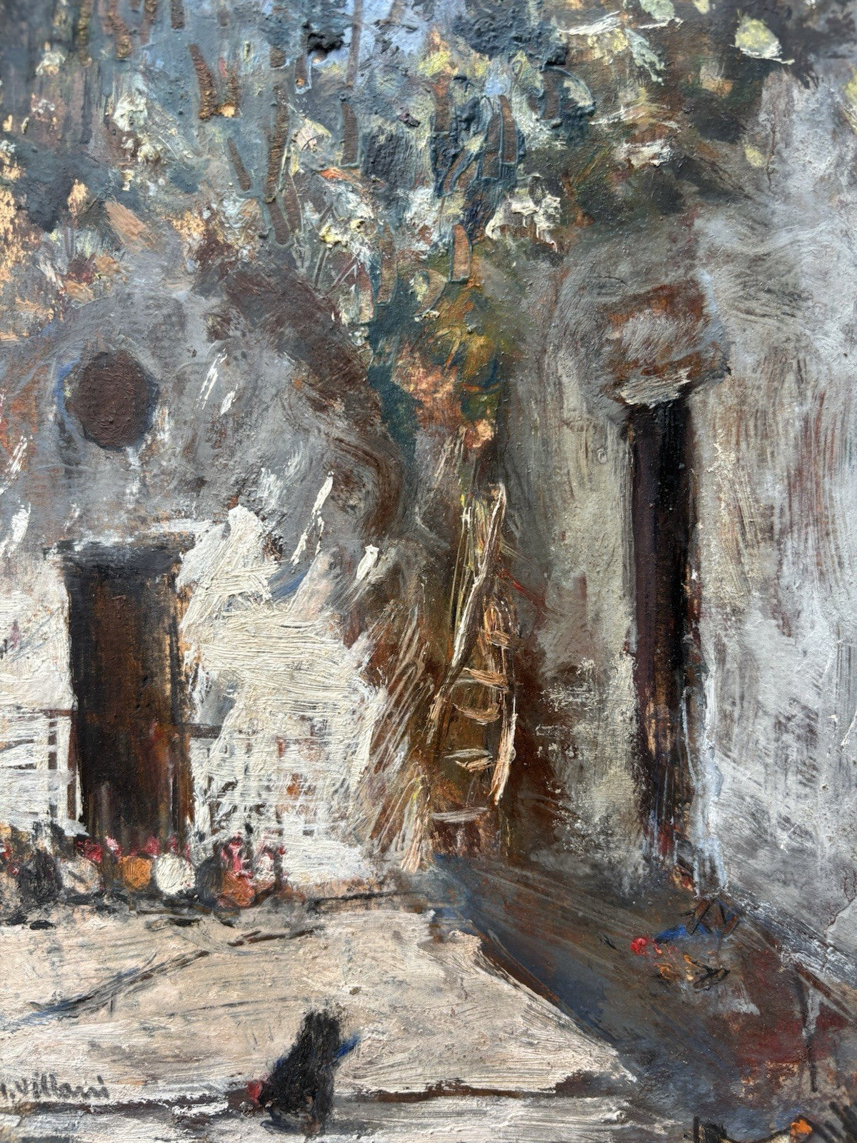 Quadro -Interno Di Cortile- Gennaro Villani dipinto a olio