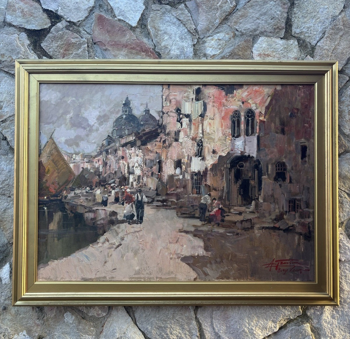 Quadro -Borgo Veneziano- Antonio Gravina- dipinto a olio su tela