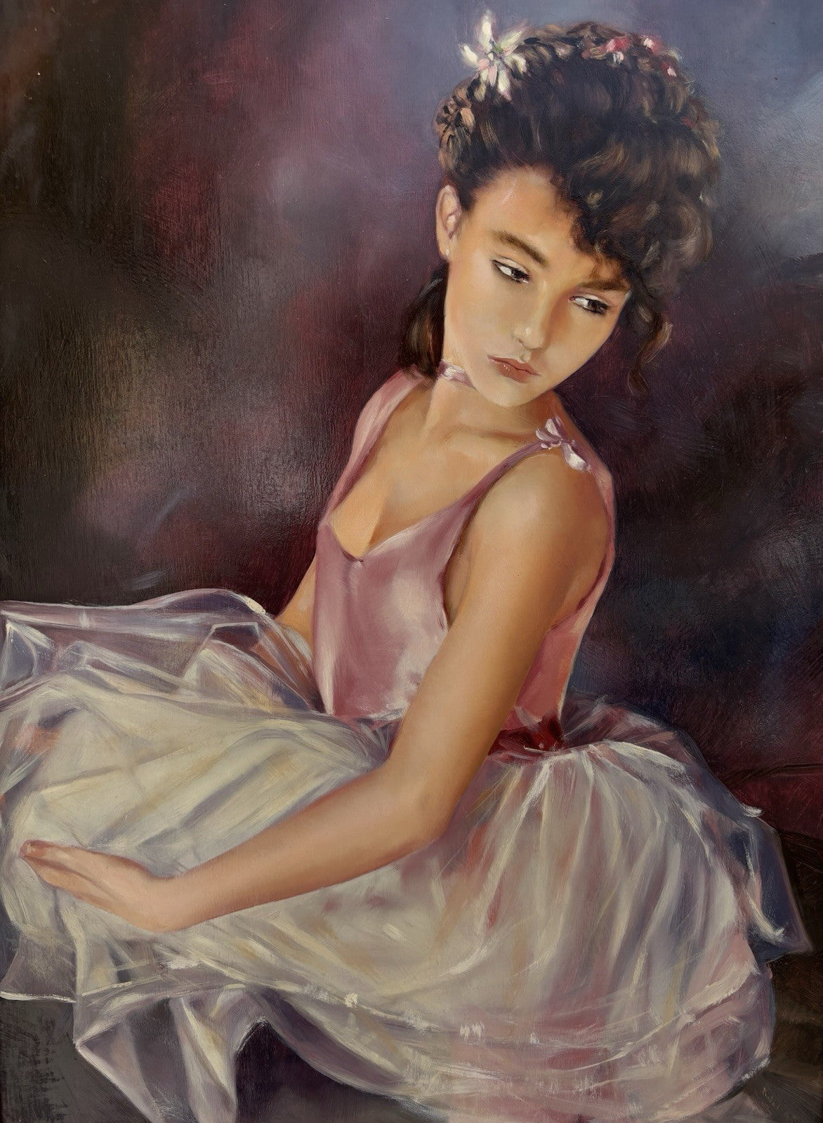 Quadro -Ballerina- Gigi Barone dipinto a olio su tavola