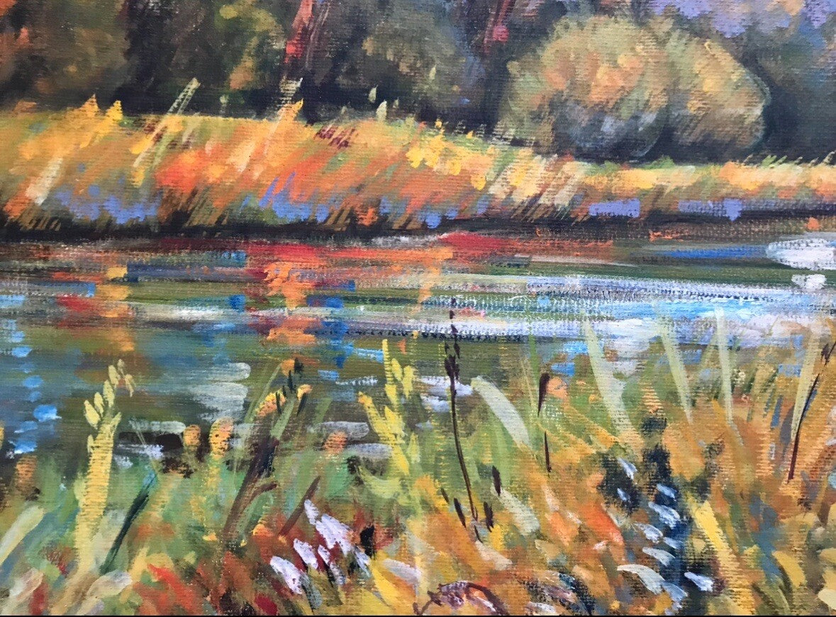 Quadro vintage -Sponde Del Fiume Volturno- dipinto a olio su tela