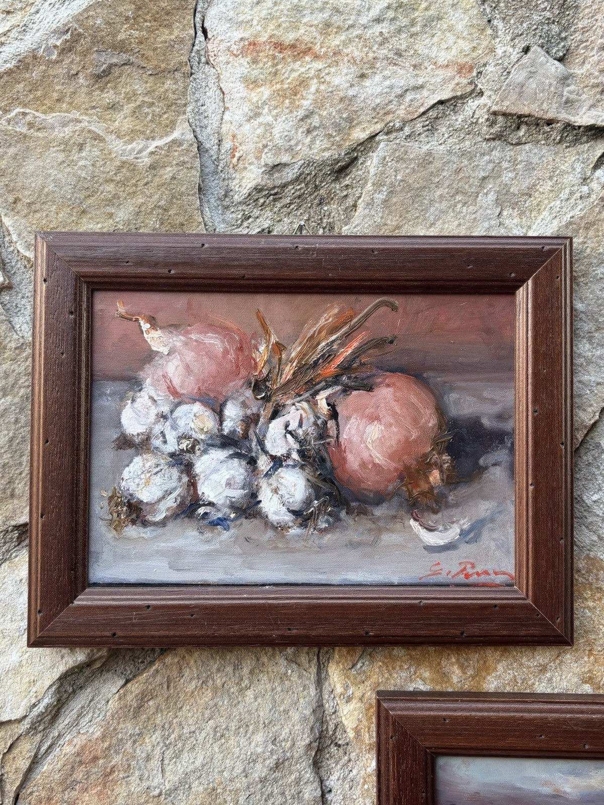 Tris di quadri miniature -Natura Morta- Giovanni Pane- dipinti a olio
