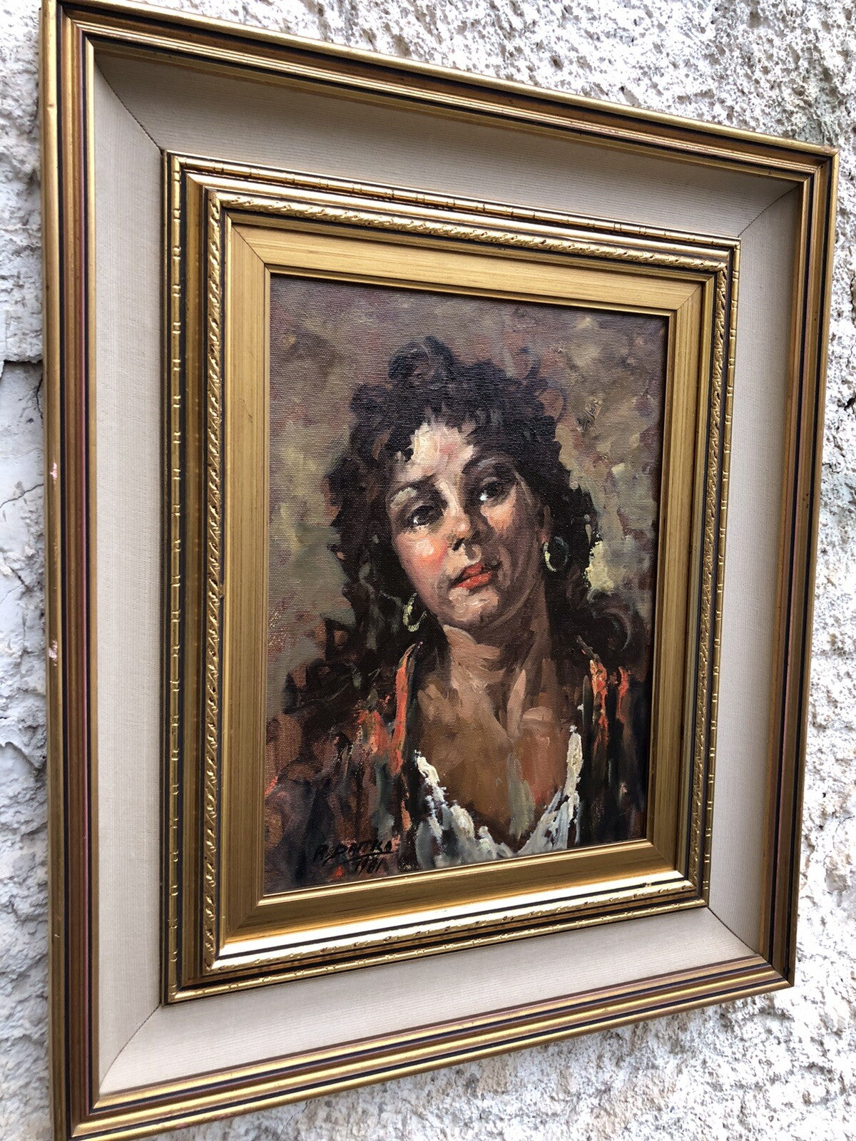 Quadro vintage -Figura Donna- dipinto a olio su tela