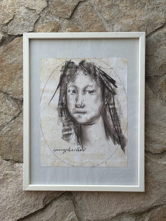 Quadro -Volto Di Donna- Giuseppe Ciavolino- disegno su carta