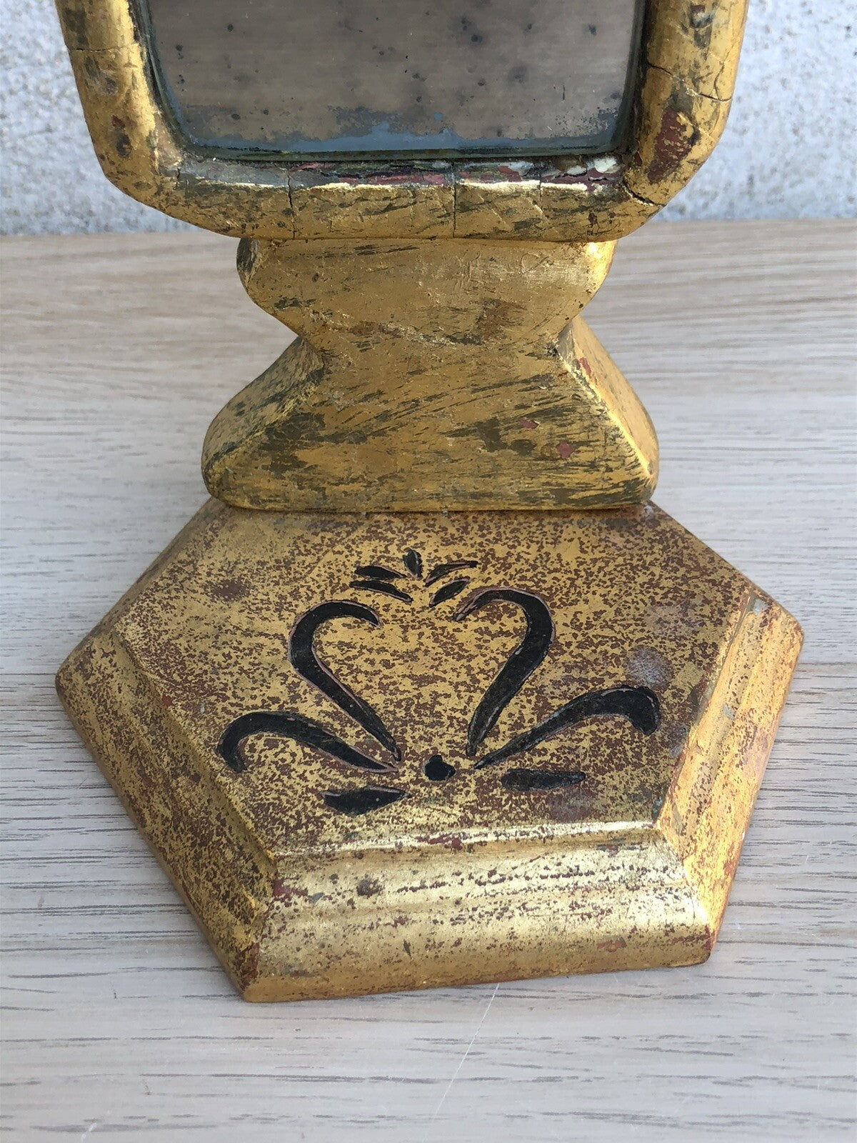 Specchio Vintage Da Tavolo In Legno Stile Fiorentino