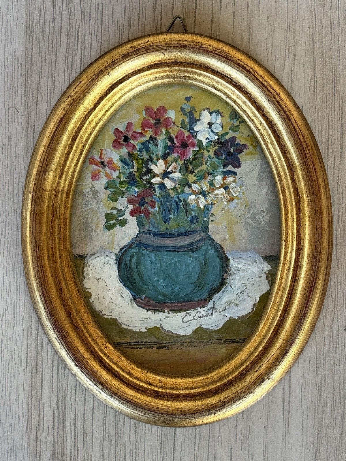 Tris Di Quadri Vintage Dipinti A Olio