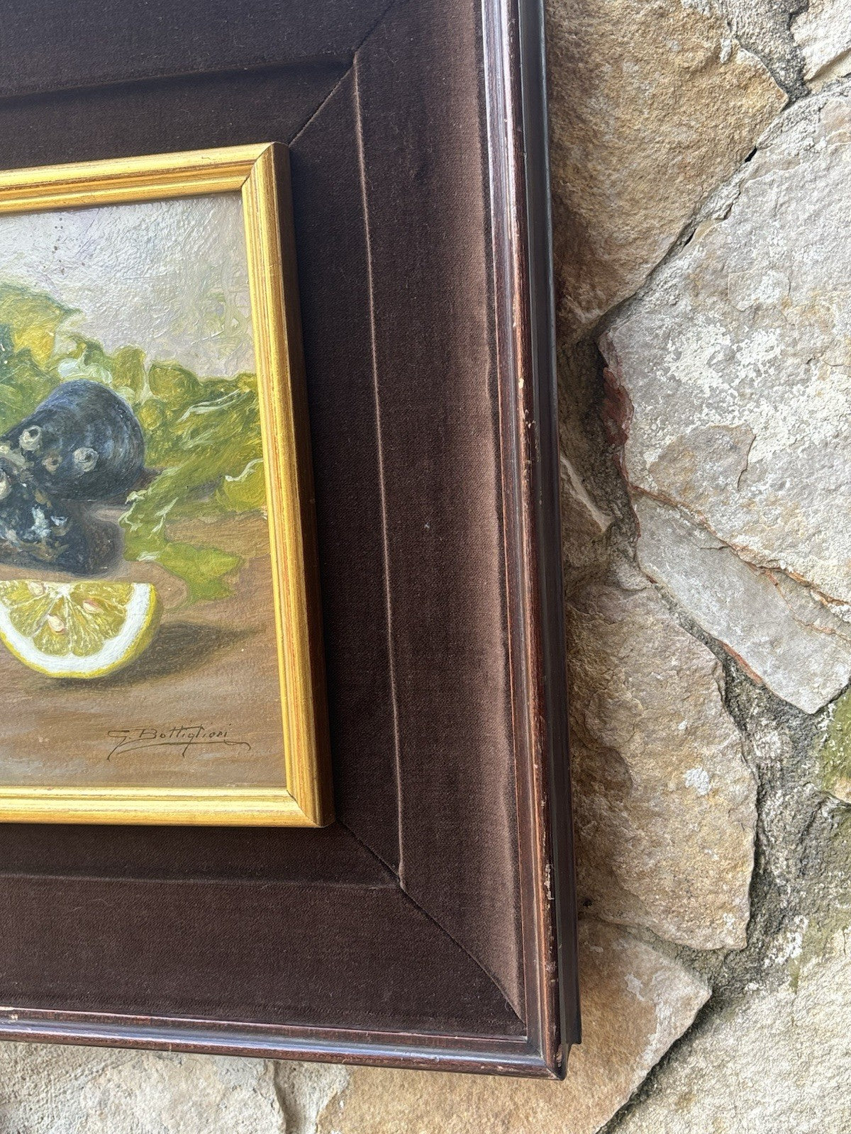 Quadro -Cozze- Gennaro Bottiglieri- dipinto a olio
