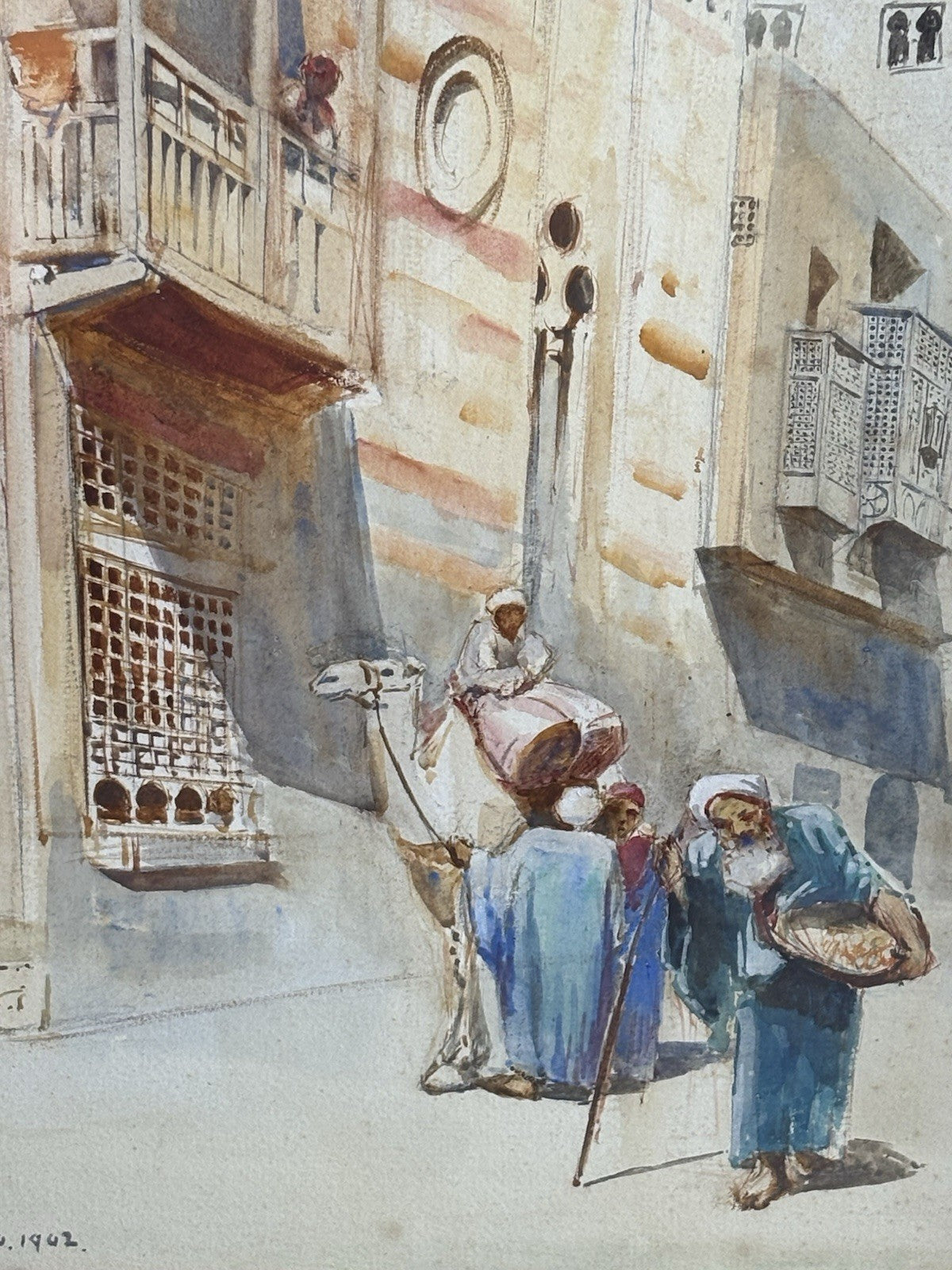 Quadro antico -Il Cairo- Henry Simpson realizzato ad acquerello su carta