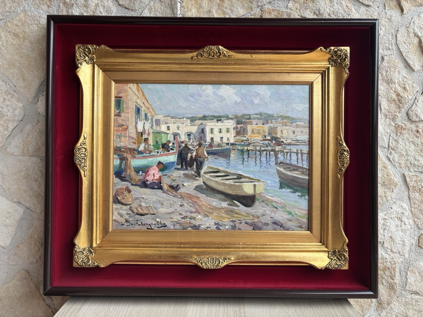 Quadro -Al Porto- Luigi Bertolingrande- dipinto a olio