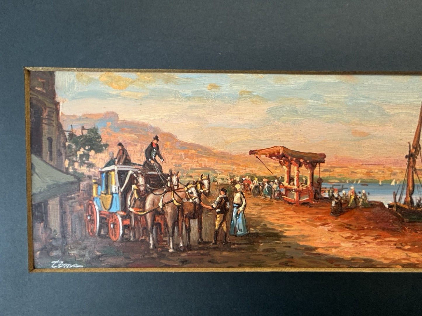 Quadro -Napoli Antica- dipinto a olio su tavola
