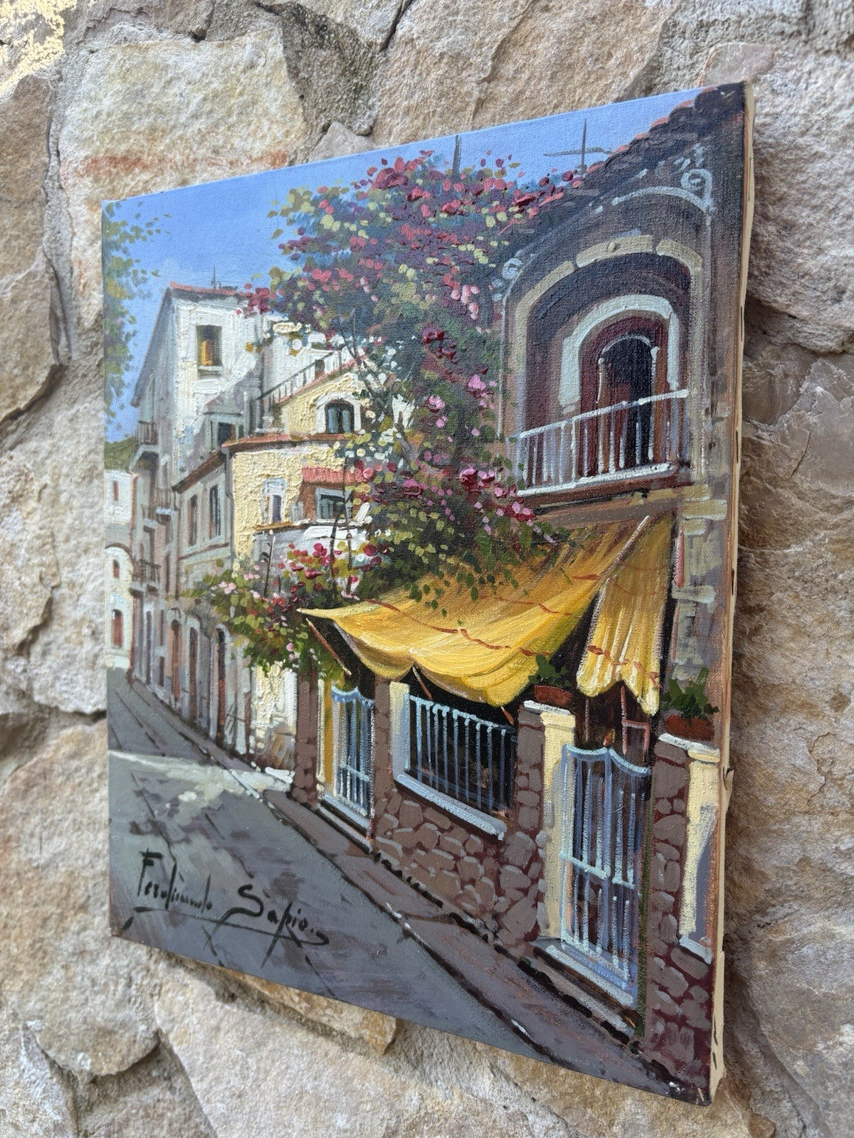 Quadro -Ischia, Lacco Ameno- Ferdinando Sapio dipinto a olio su tela