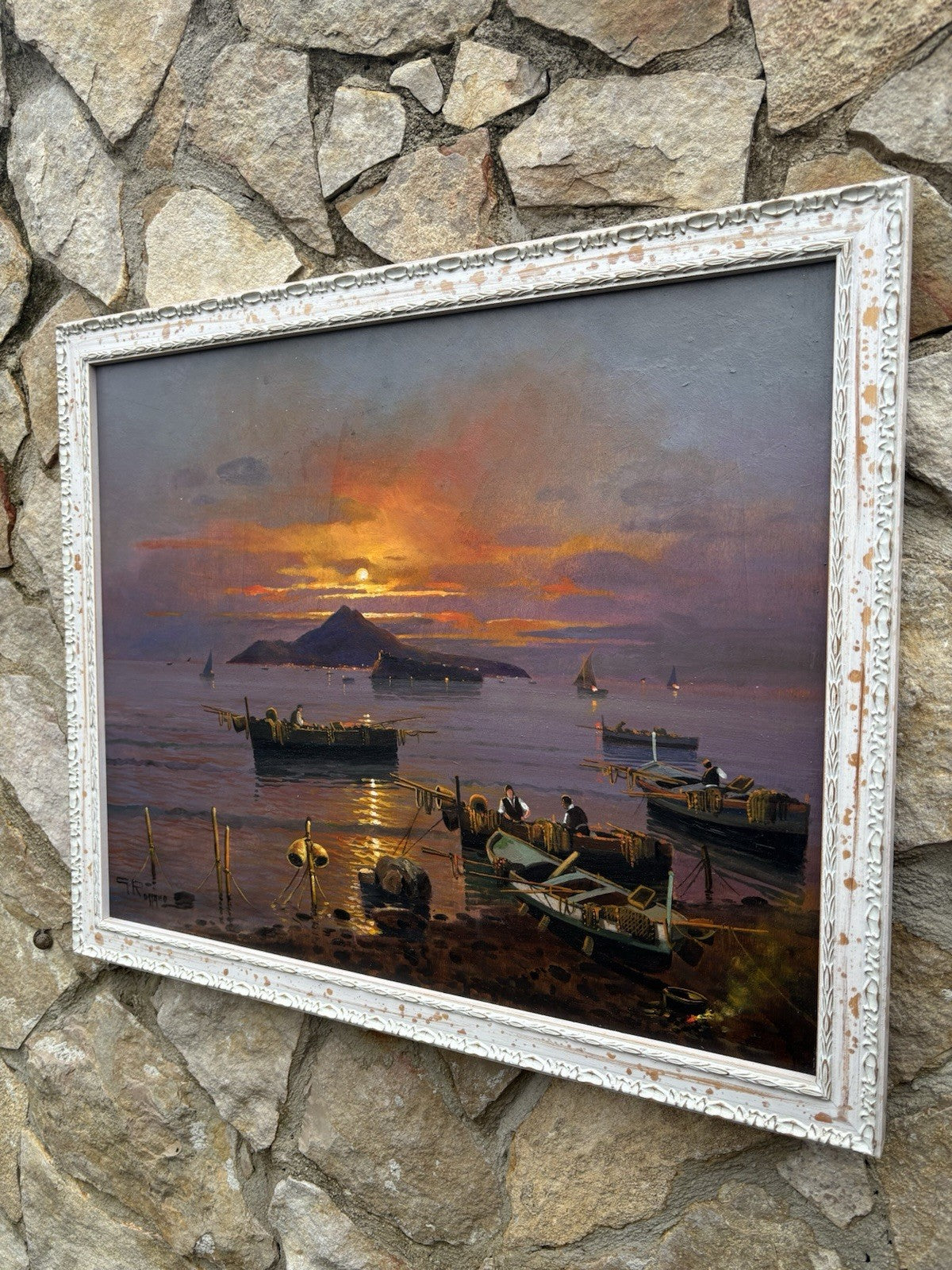 Quadro -Tramonto Ischitano- Gennaro Rossano- dipinto a olio
