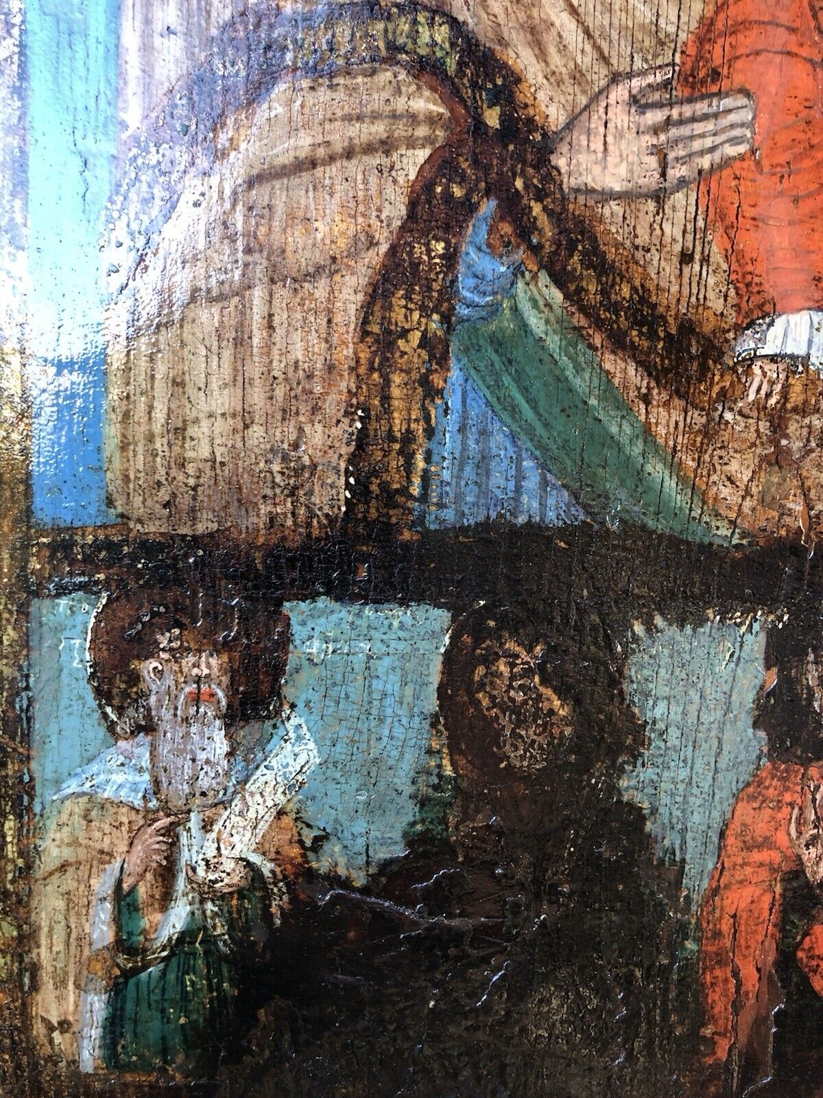 Icona Religiosa Antica Dipinta Su Legno