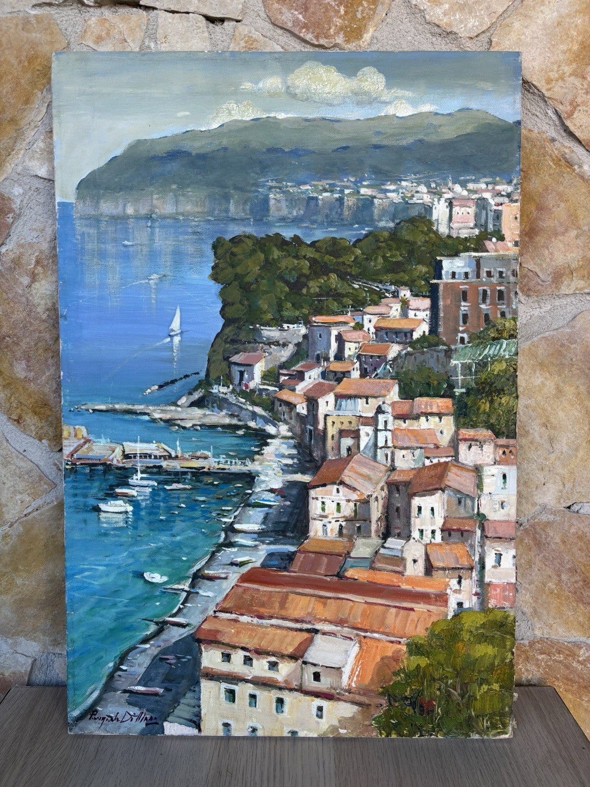 Quadro -Costiera Sorrentina- dipinto a olio su tela