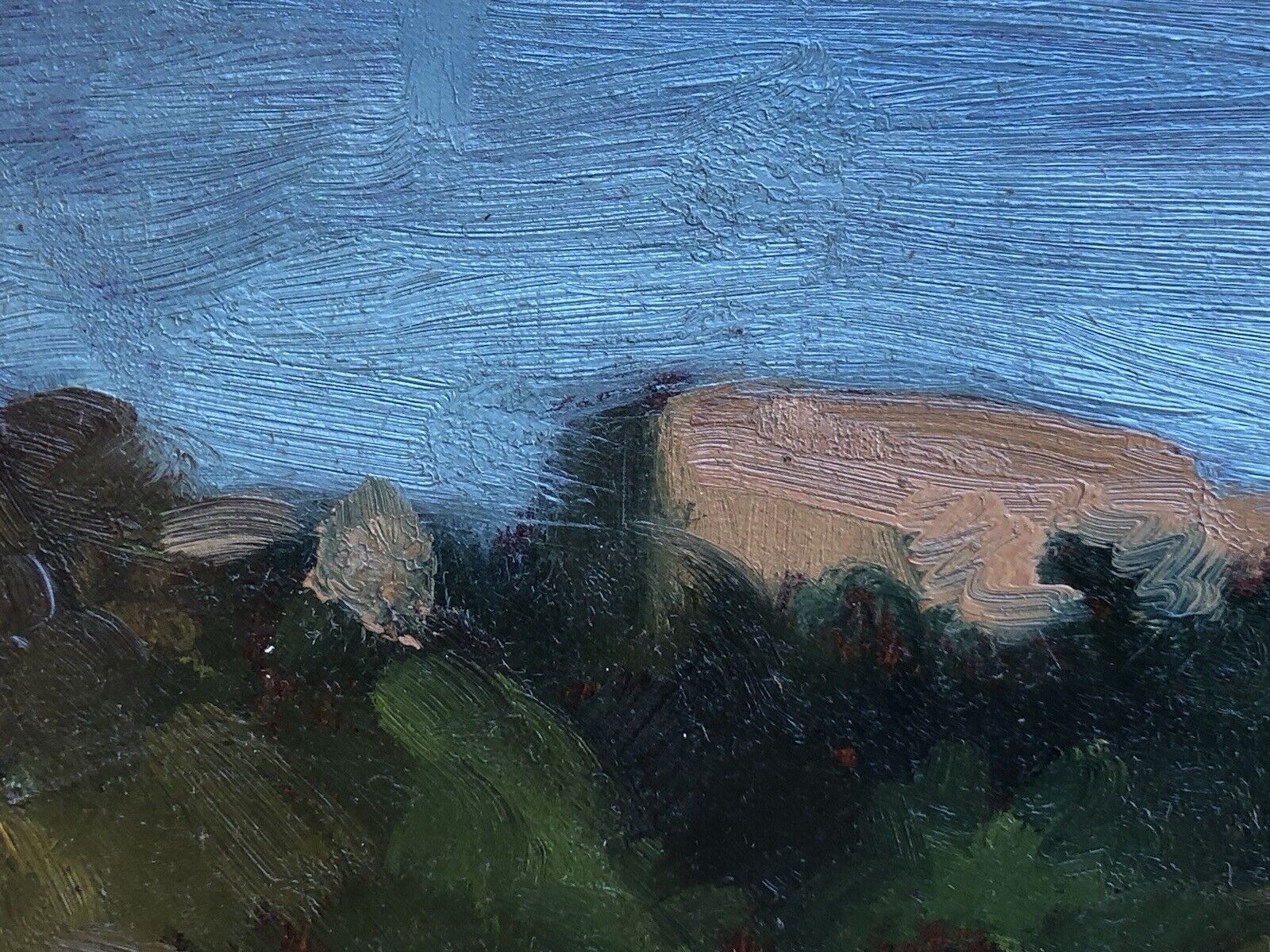 Quadro vintage -Paesaggio- dipinto a olio su tavoletta