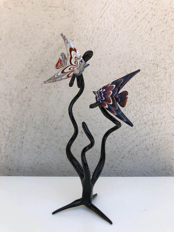 Scultura pesciolini in vetro di Murano