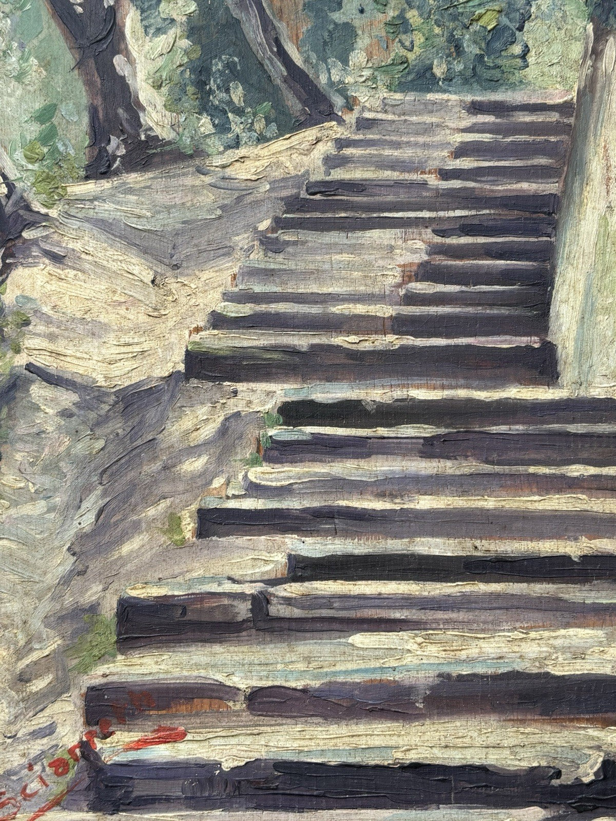 Quadro antico -Monte Parioli ( Roma )- dipinto a olio su tavoletta