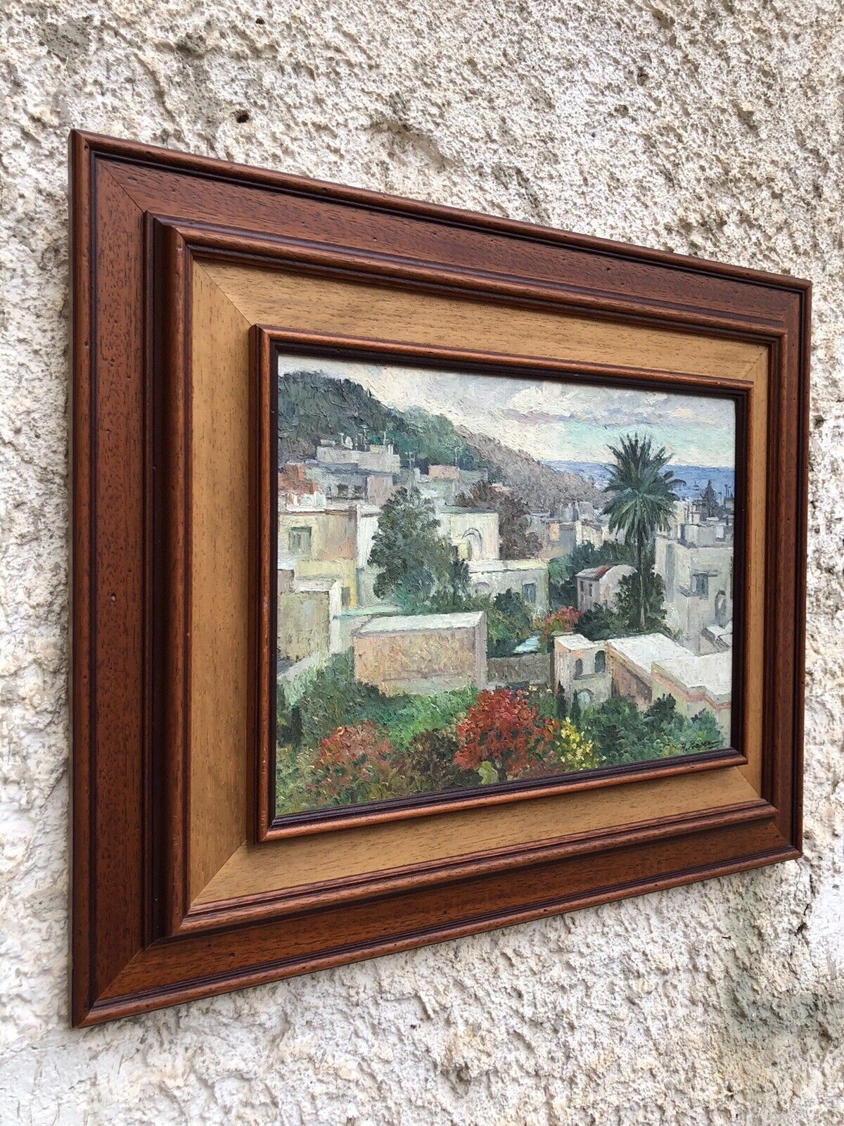 Quadro vintage -Paesaggio- dipinto a olio su masonite