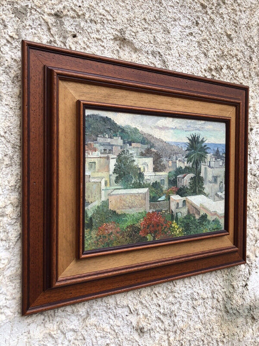 Quadro vintage -Paesaggio- dipinto a olio su masonite